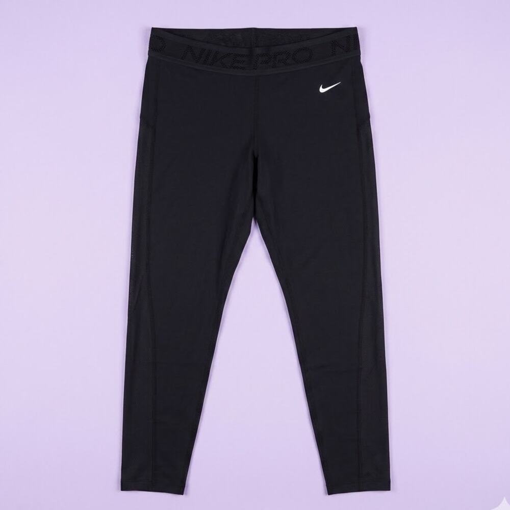 NEW Nike Pro Women's Leggings Black Dri-Fit Training Compression Tights Size L